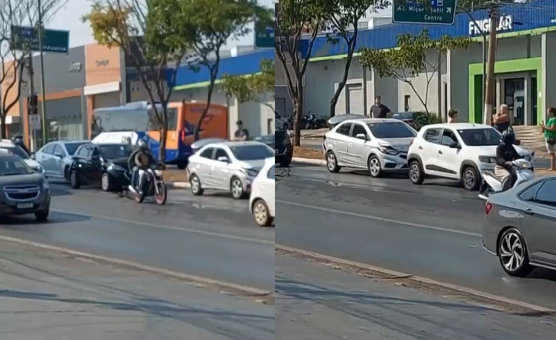 Engavetamento entre quatro carros trava a Avenida Fernando Corrêa