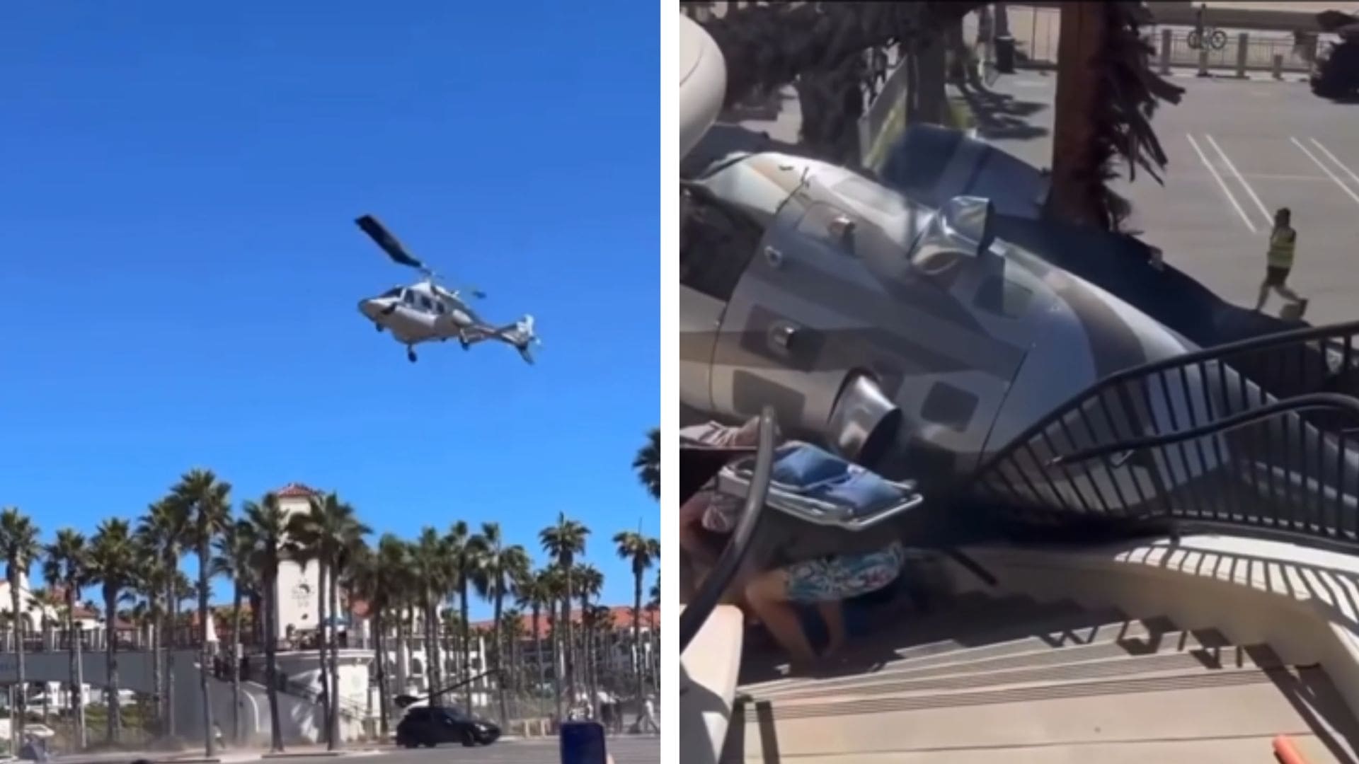 Helicóptero cai em praia e deixa cinco pessoas feridas; veja vídeo