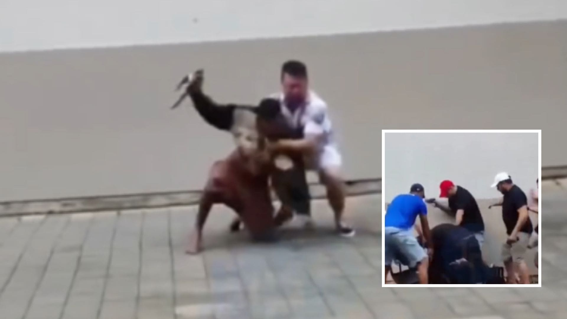 Homem invade shopping com facas e é contido por clientes; veja vídeo