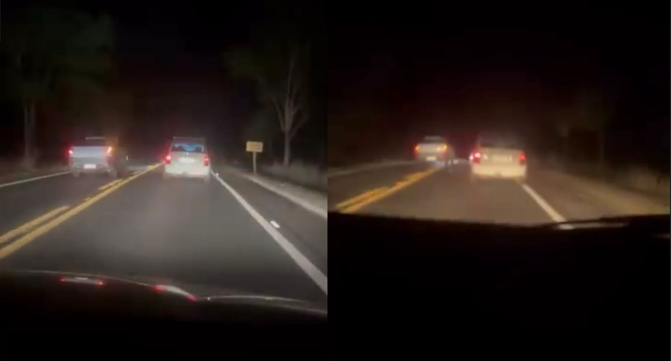 Motorista faz ultrapassagem proibida e quase causa tragédia