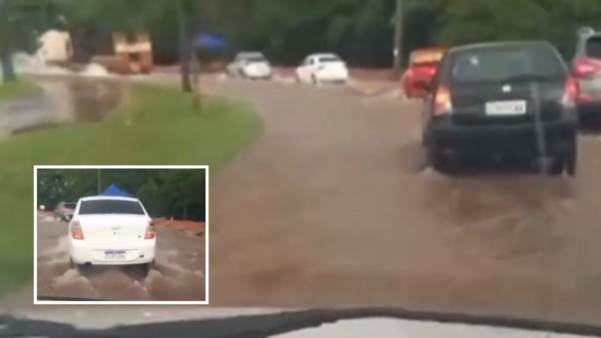 Chuva em Sinop provoca alagamento e caos nas vias; veja vídeo