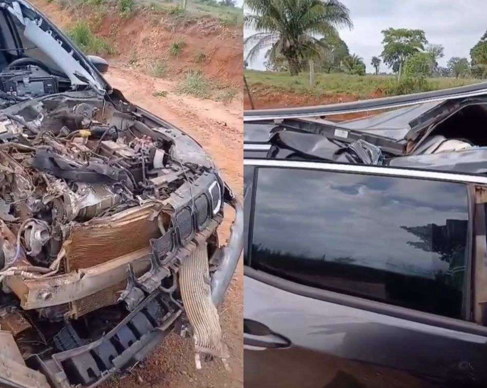 Veículo Fica Destruído em Colisão com Máquina