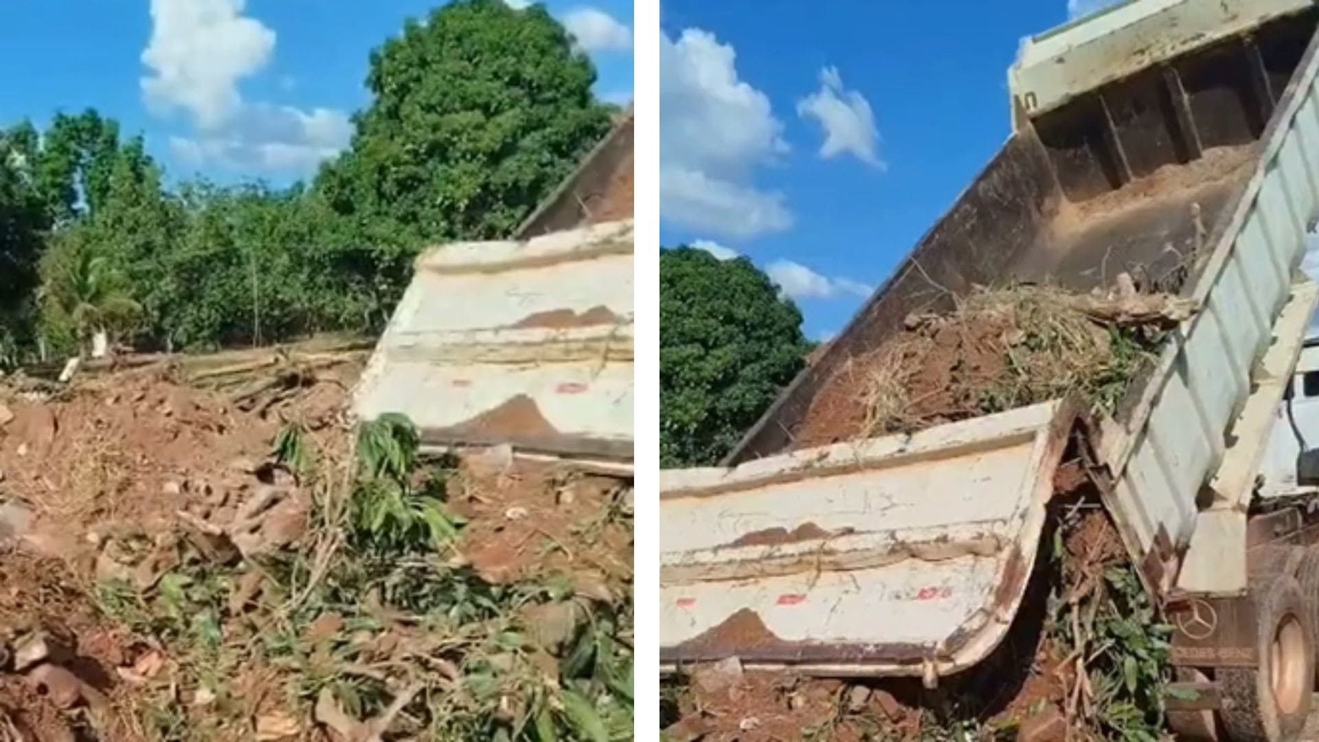 Guarda Municipal flagra caminhão despejando entulho em área de preservação em Várzea Grande; veja vídeo