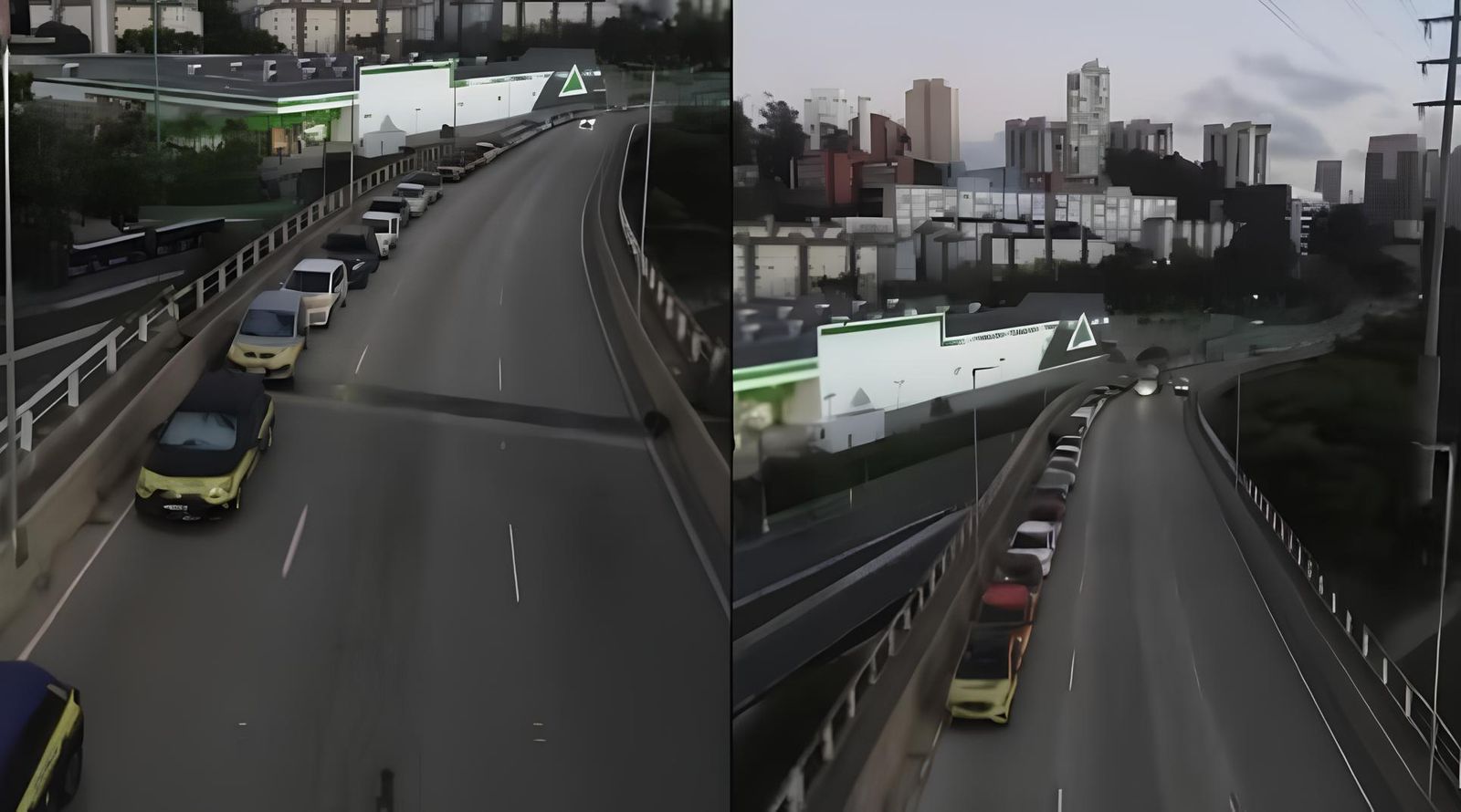 Donos de autoescola estacionam carros na Ponte Estaiada em protesto contra mudanças na CNH
