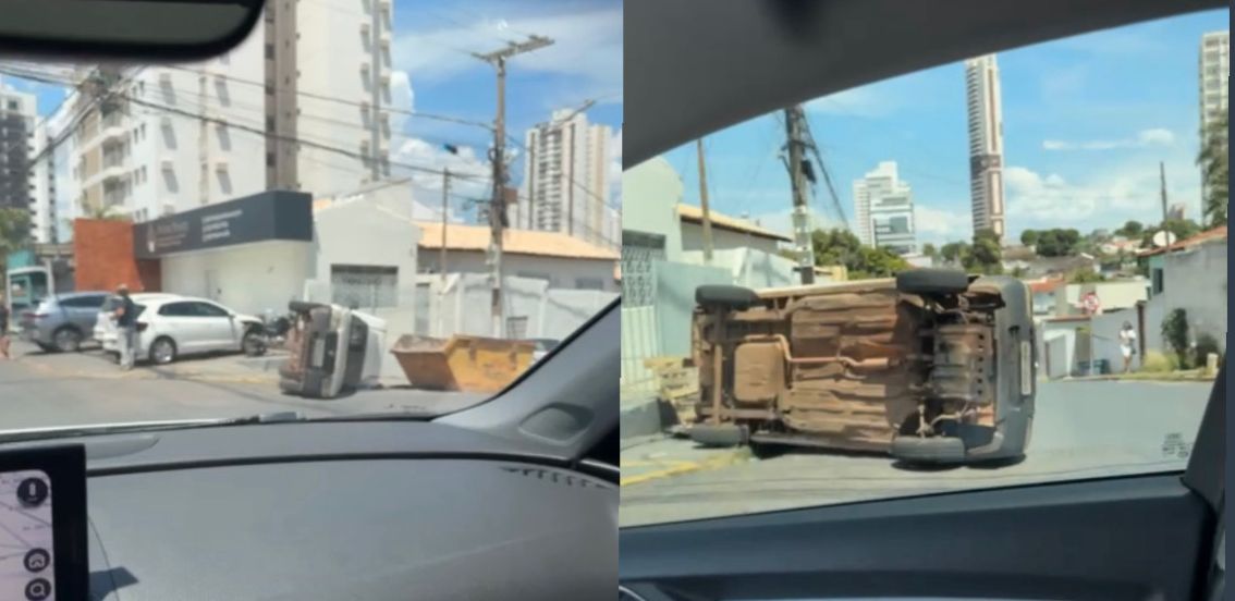 População registra carro capotado em Cuiabá