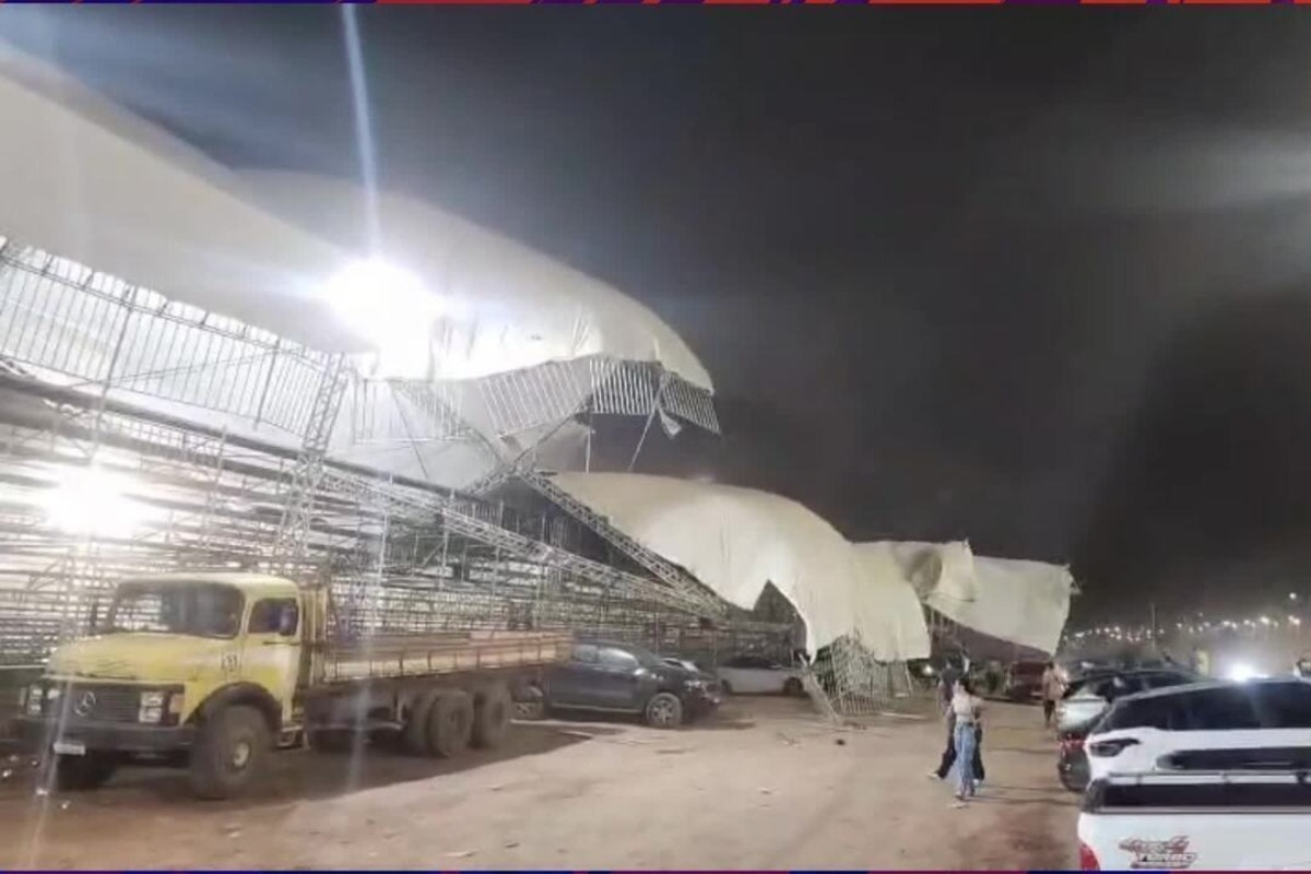 Vendaval derruba arquibancada e MP exige retirada do público da Stock Car em Cuiabá