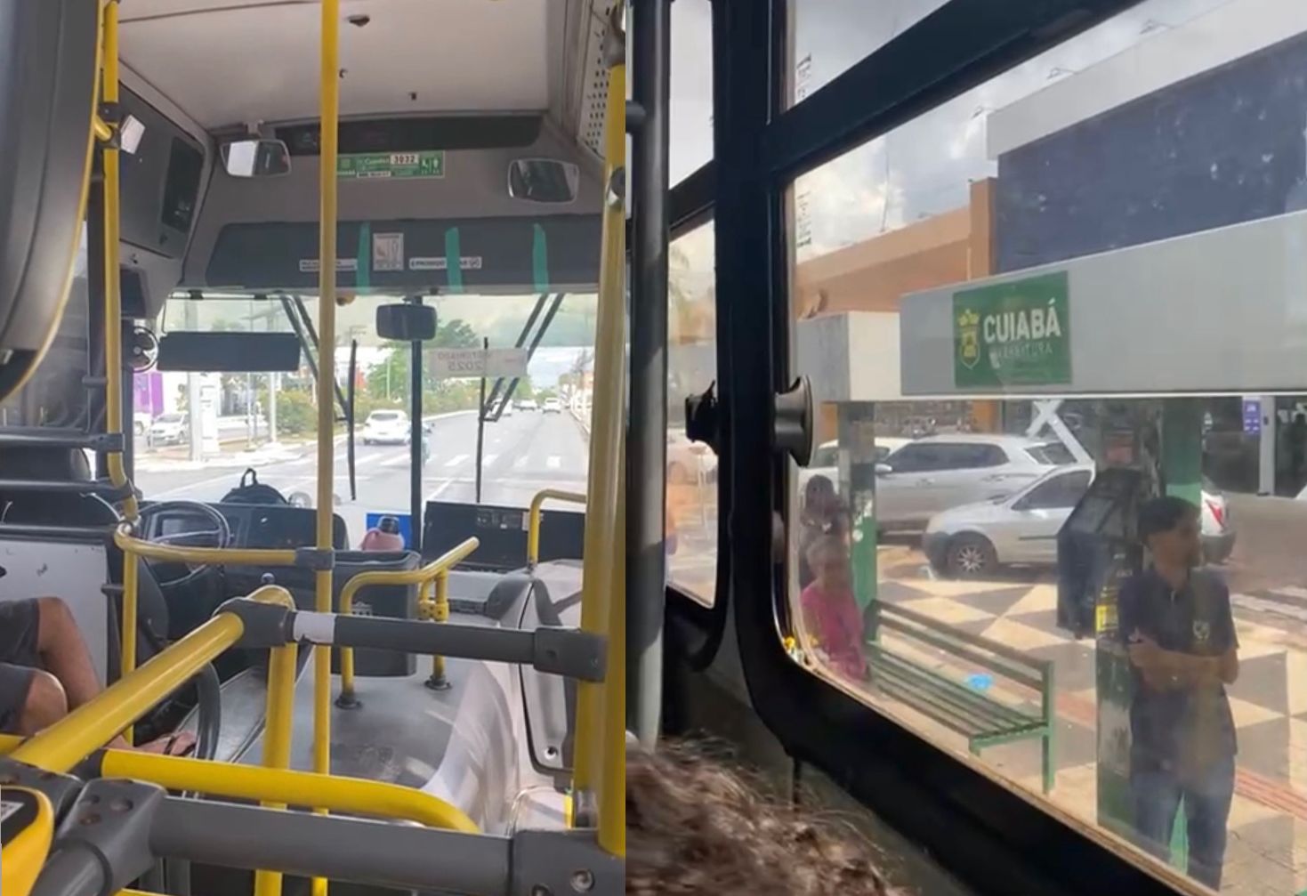 Homem tenta entrar em ônibus com botijão